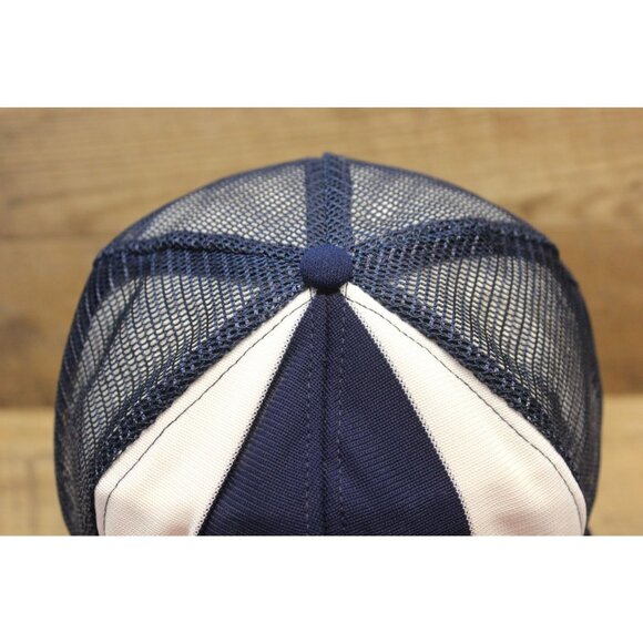 AJD Vintage Lucky Stripes‎ Snapback Trucker Hat Size Large Chain Stitch Knit - Picture 9 of 16